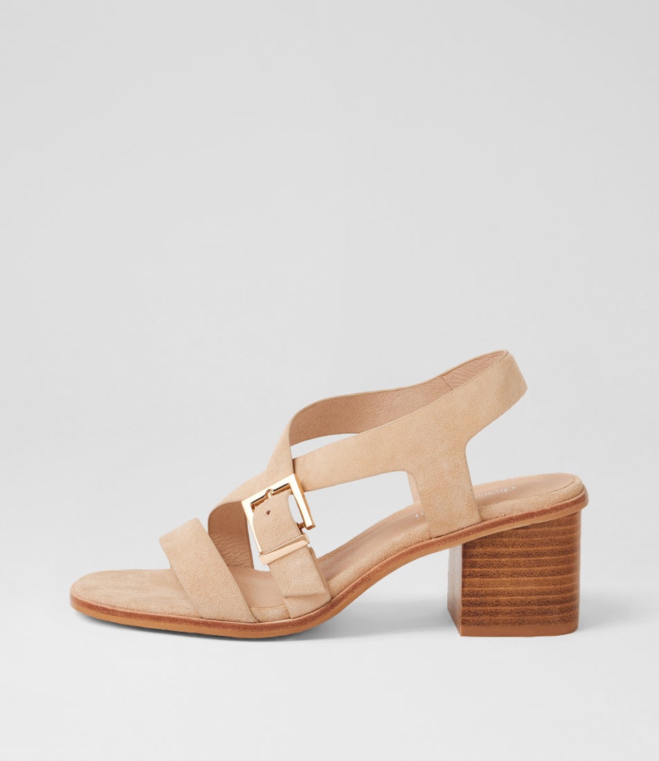 Acola Latte Natural Suede Sandals