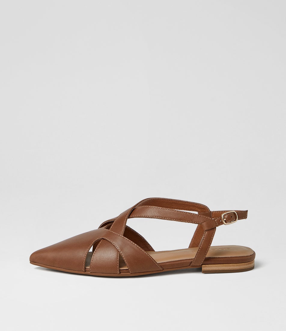 Arella Walnut Leather Sandals