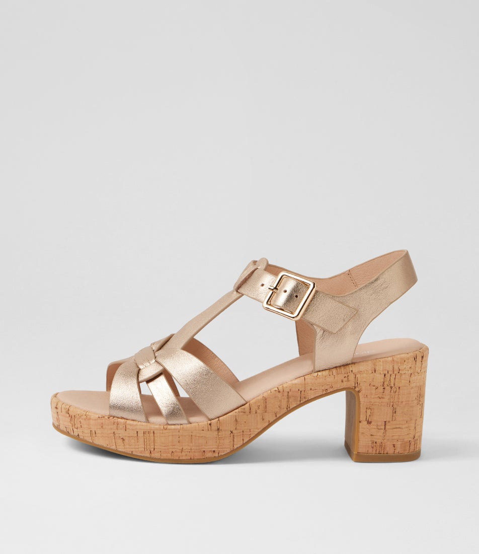 Billas Champagne Cork Leather Sandals Billas Champagne Cork Leather Sandals