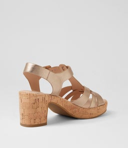 BILLAS DF CHAMPAGNE CORK HEEL LEATHER