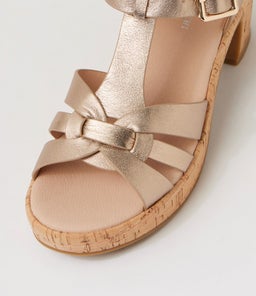 BILLAS DF CHAMPAGNE CORK HEEL LEATHER