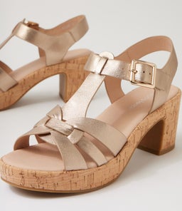 BILLAS DF CHAMPAGNE CORK HEEL LEATHER