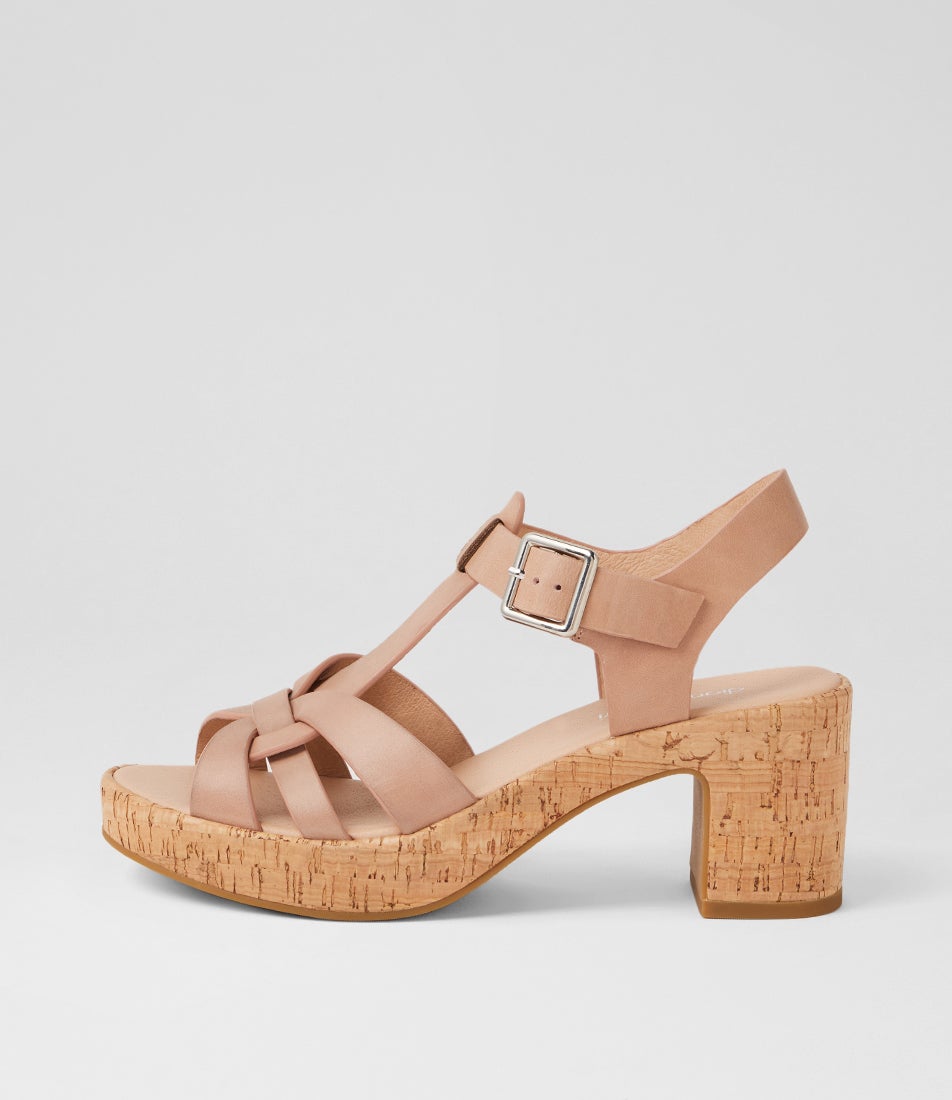 Billas Blush Cork Leather Sandals Billas Blush Cork Leather Sandals