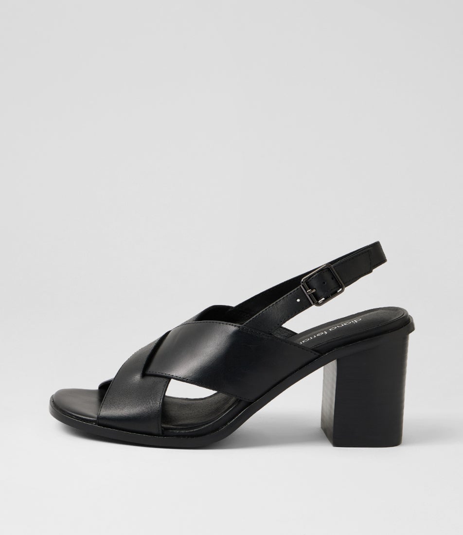 Nesba Black Leather Sandals