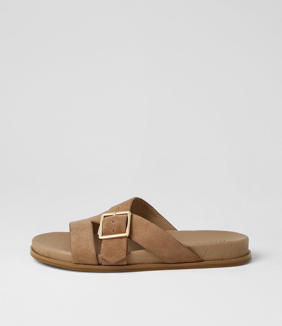 Nespie Light Choc Natural Suede Sandals