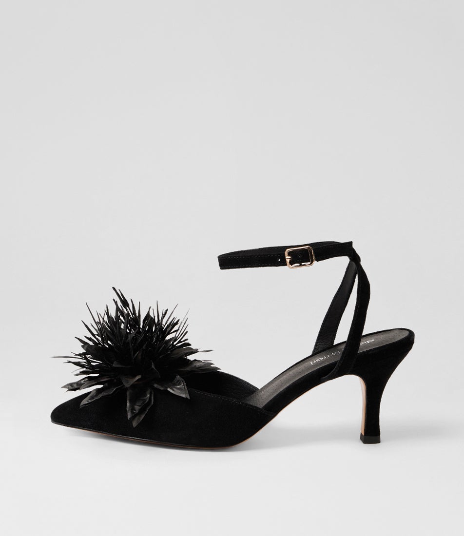 Tattel Black Suede Heels