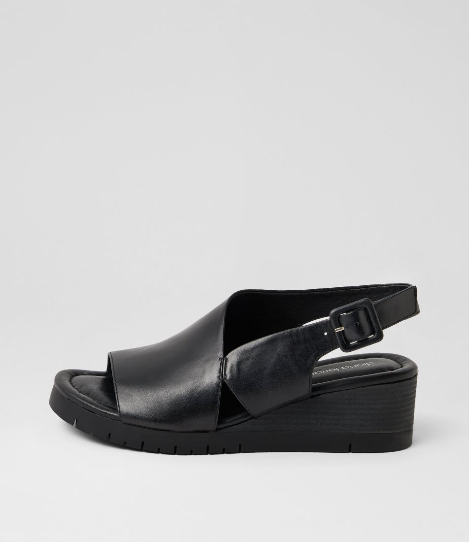 Vinka Black Leather Sandals