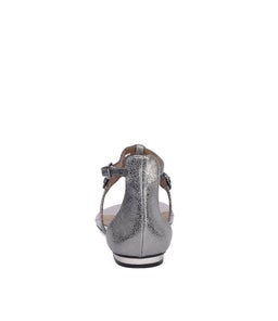 HALLY GUNMETAL METALLIC LEATHER