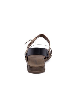 ELKE WHITE TAN BLACK LEATHER