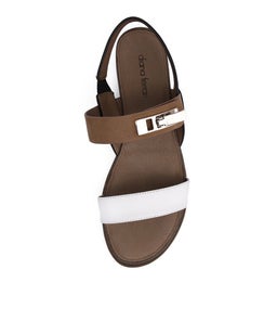 ELKE WHITE TAN BLACK LEATHER