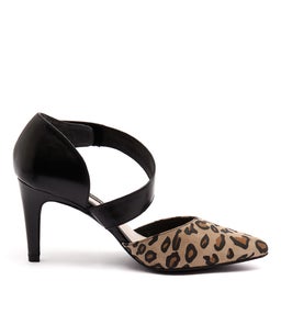 TEAGUE LEOPARD BLACK LEATHER