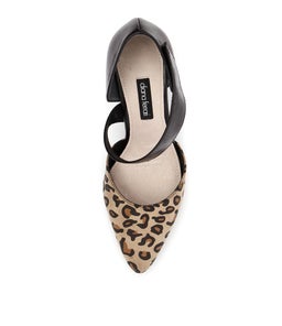 TEAGUE LEOPARD BLACK LEATHER