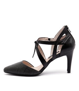TIGERLILY BLACK EMBOSSED LEATHER