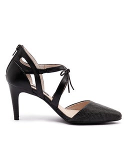 TIGERLILY BLACK EMBOSSED LEATHER