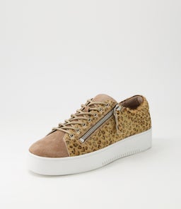 LAILA DJ CAMEL CAMEL&GOLD WHITE SOLE SUEDE PONY