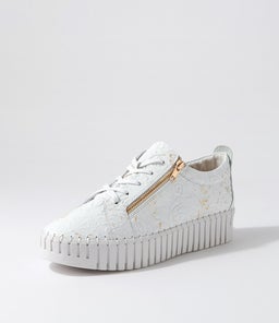 BUMP DJ WHITE&GOLD FLOWER LEATHER