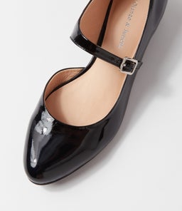 EDNA DJ BLACK BLACK HEEL PATENT LEATHER