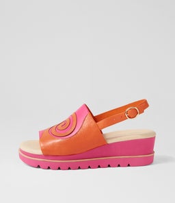 WADLEY DJ BRIGHT ORANGE FUCHSIA LEATHER