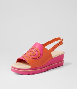 WADLEY DJ BRIGHT ORANGE FUCHSIA LEATHER