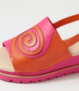WADLEY DJ BRIGHT ORANGE FUCHSIA LEATHER