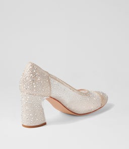 KENEDI DJ NUDE OFF WHITE SHIMMER LEATHER MESH