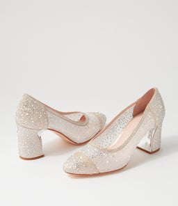 KENEDI DJ NUDE OFF WHITE SHIMMER LEATHER MESH