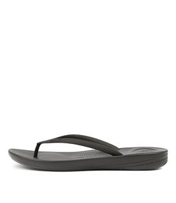 IQUSHION ERGONOMIC FLIP FLOPS BLACK SMOOTH