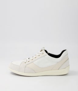 D MYRIA B OFF WHITE LEATHER SUEDE
