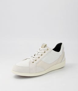 D MYRIA B OFF WHITE LEATHER SUEDE