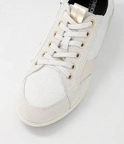 D MYRIA B OFF WHITE LEATHER SUEDE