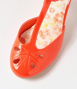 MARIE ORANGE PATENT PU