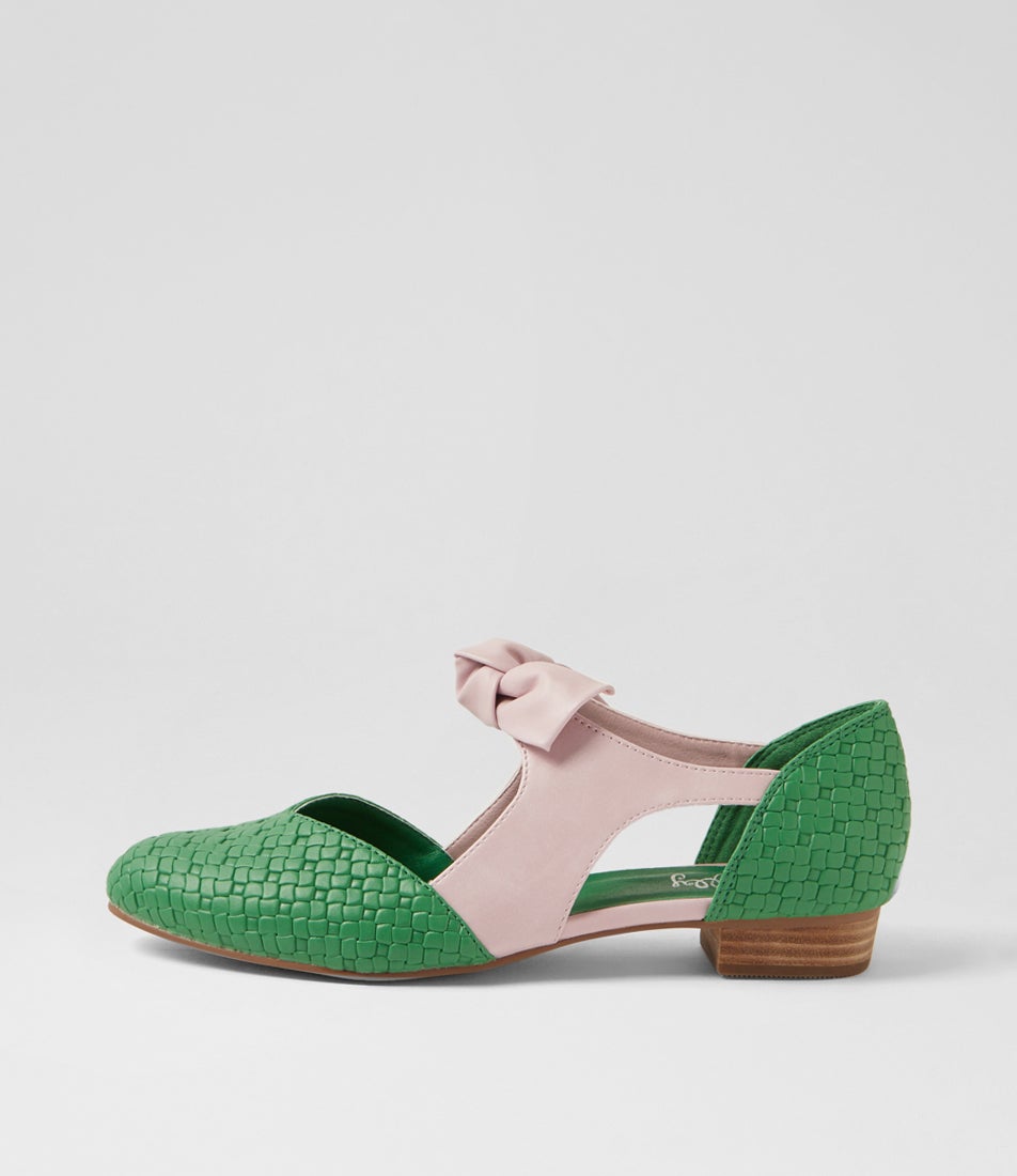 Estella Green Weave Lilac Emboss Flat Shoes Estella Green Weave Lilac Emboss Flat Shoes