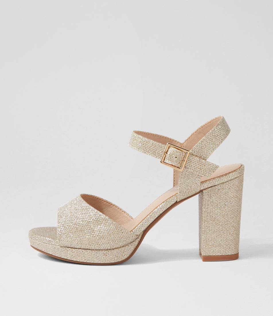 Bountys Pale Gold Glitter Sandals Bountys Pale Gold Glitter Sandals