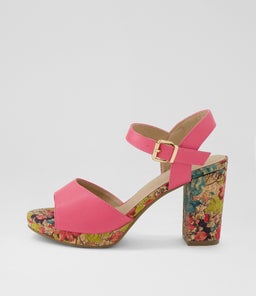 Bountys Lipstick Flower Heel Sandals Bountys Lipstick Flower Heel Sandals