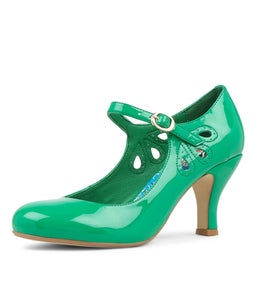 MENDY GREEN PATENT PU