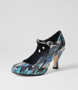 MENDY BLUE VIVID PATENT PU