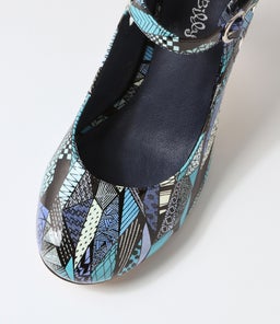 MENDY BLUE VIVID PATENT PU