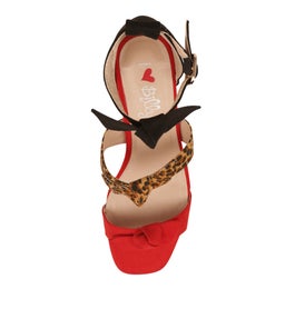 PAULETTA RED MULTI MICROSUEDE