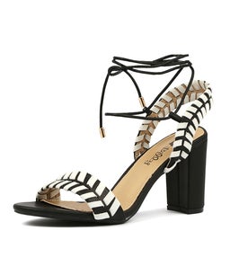 RAIVYN BLACK WHITE SNAKE PU SMOOTH