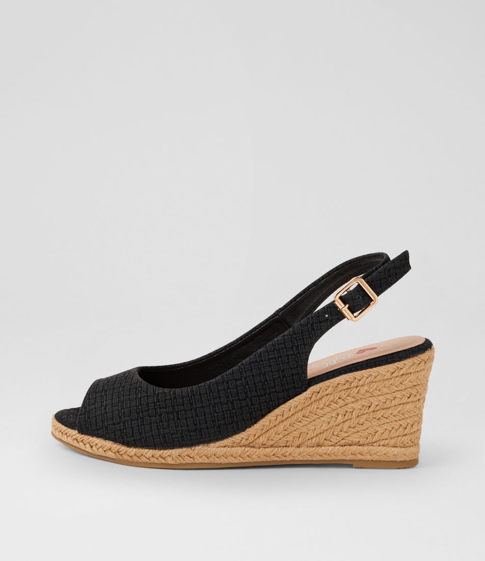 Fabiana Black Weave Sandals
