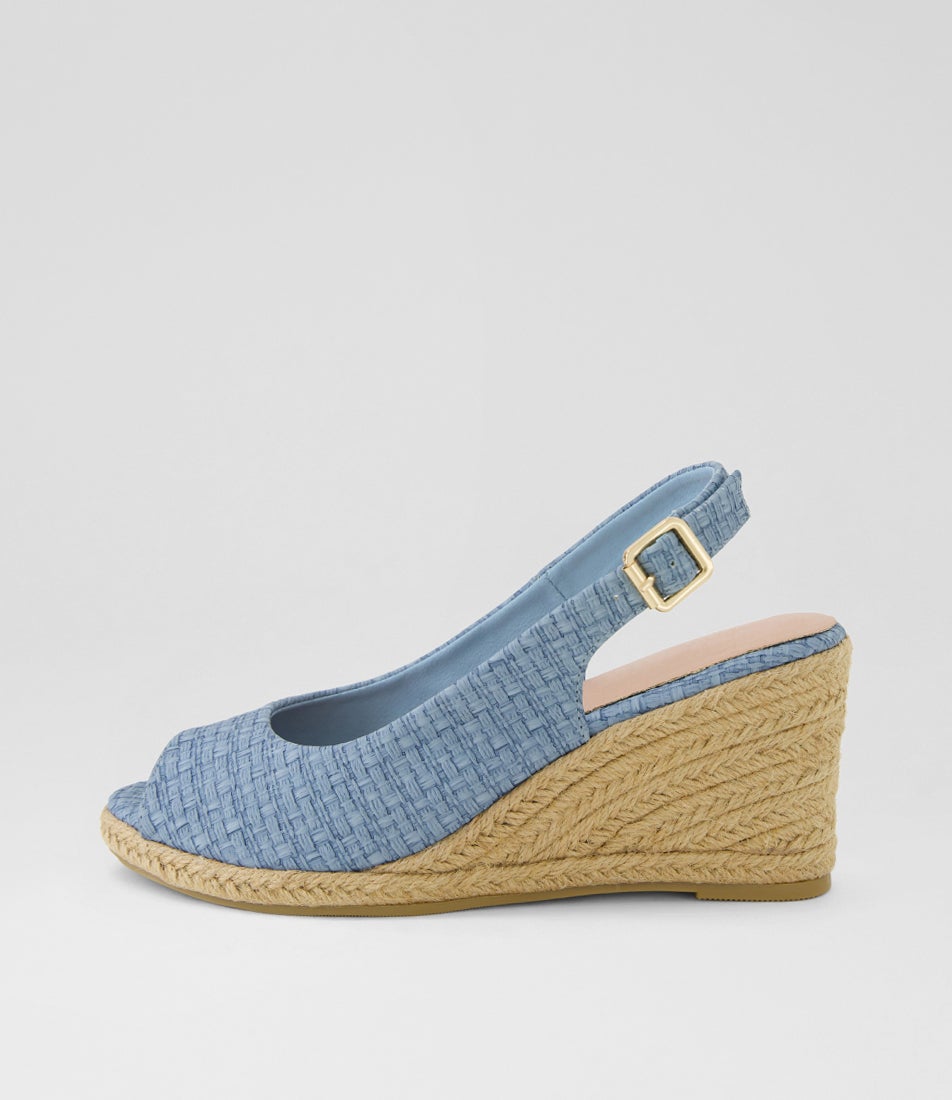Fabiana Mid Blue Weave Sandals