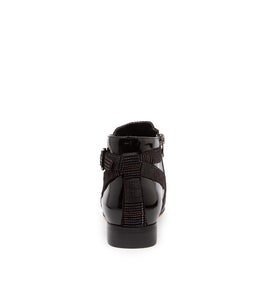 RITA IL BLACK GREY PRINT CHECK PATENT PU FABRIC