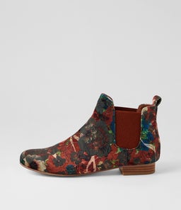 Endale Rust Ornate Velvet Chelsea Boots Endale Rust Ornate Velvet Chelsea Boots