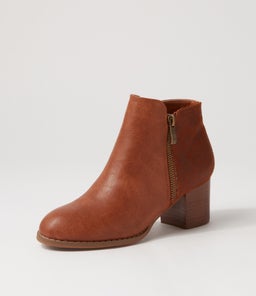 JUSTEAN IL DK TAN DK TAN FLOWER IMPRINT SMOOTH