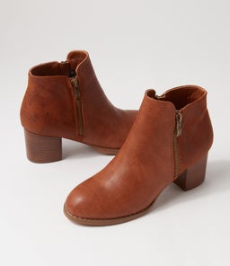 JUSTEAN IL DK TAN DK TAN FLOWER IMPRINT SMOOTH