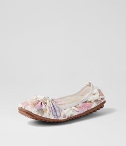 CLAYNE IL IVORY FLORAL MICROSUEDE