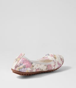 CLAYNE IL IVORY FLORAL MICROSUEDE