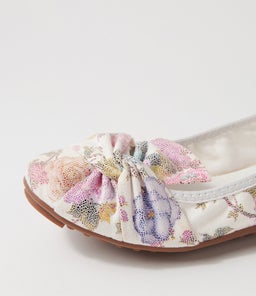 CLAYNE IL IVORY FLORAL MICROSUEDE