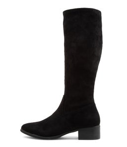 Tenner Black Stretch Microsuede Long Boots Tenner Black Stretch Microsuede Long Boots