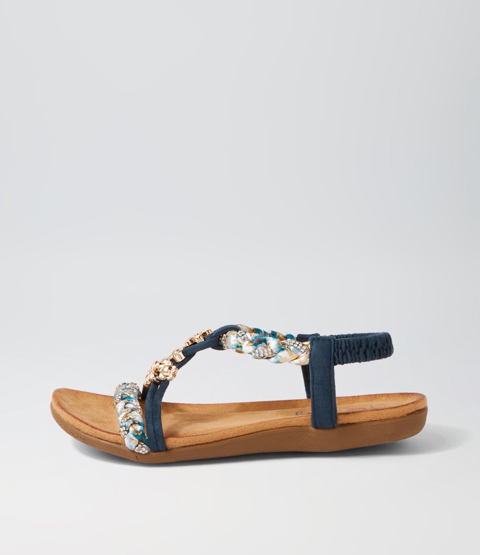 Frose Navy Multi Sandals